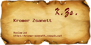 Kromer Zsanett névjegykártya